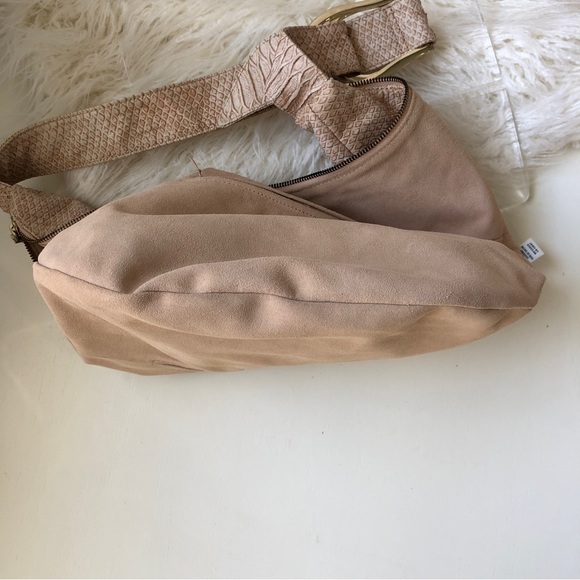 Banana Republic Snakeskin Embossed Leather Boho Crossbody Purse Handbag - Picture 11 of 16